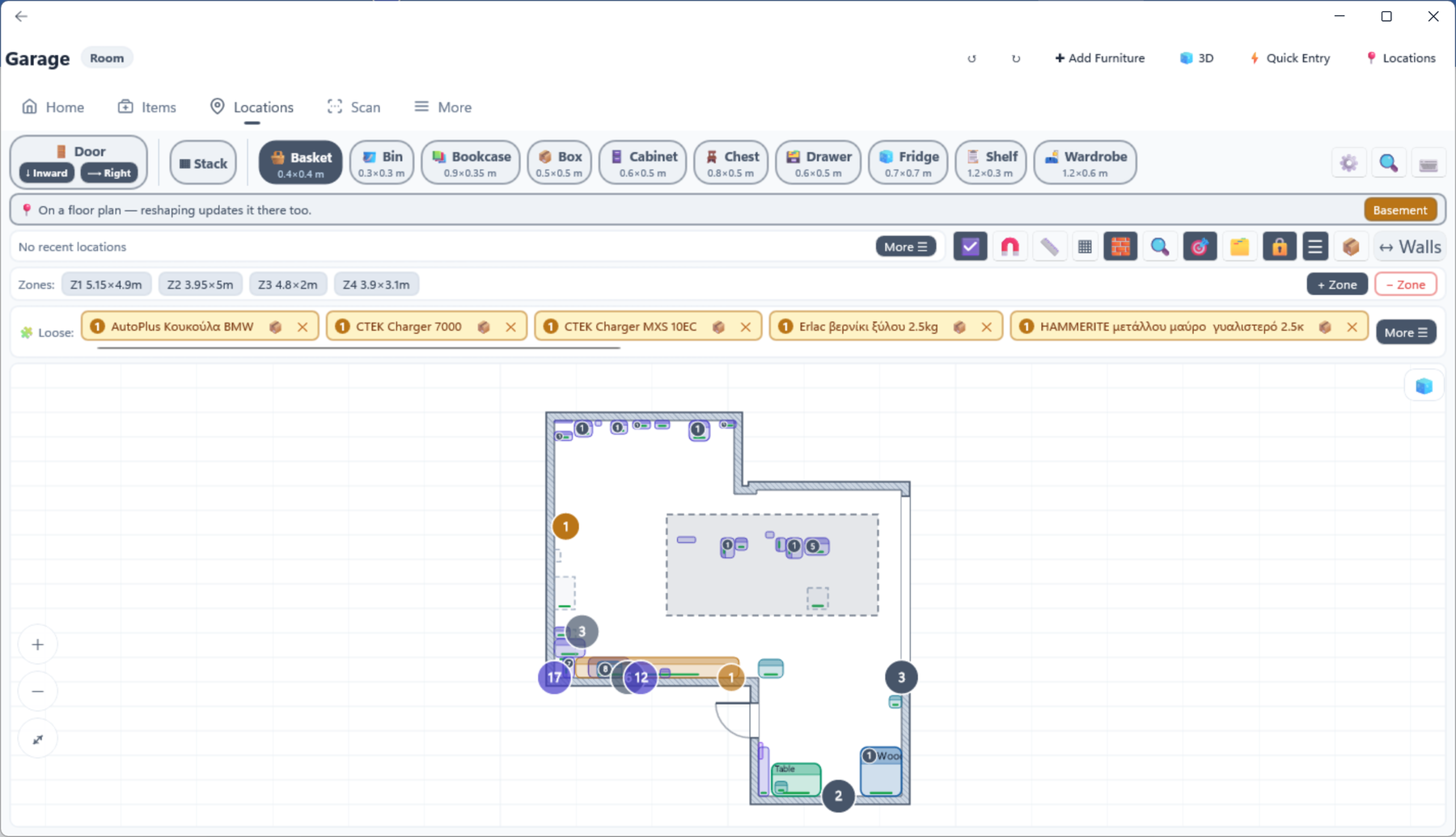 Dragging a selection rectangle across a plan