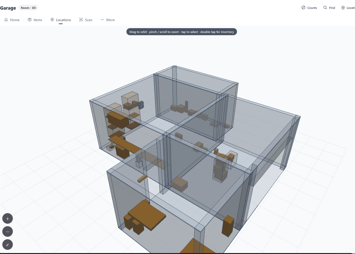 A single room shown in the true-3D view